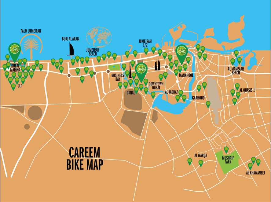 Where Are the Careem Bike Stations Located?