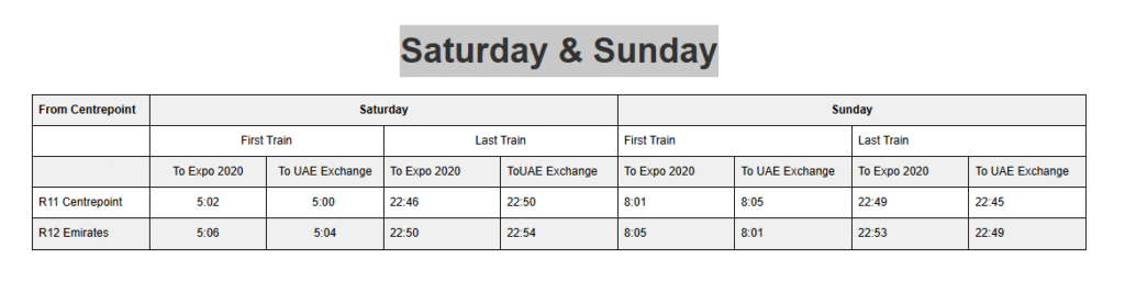 Saturday & Sunday