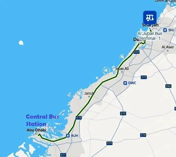 Route Snapshot: Sharjah to Abu Dhabi on Bus 117