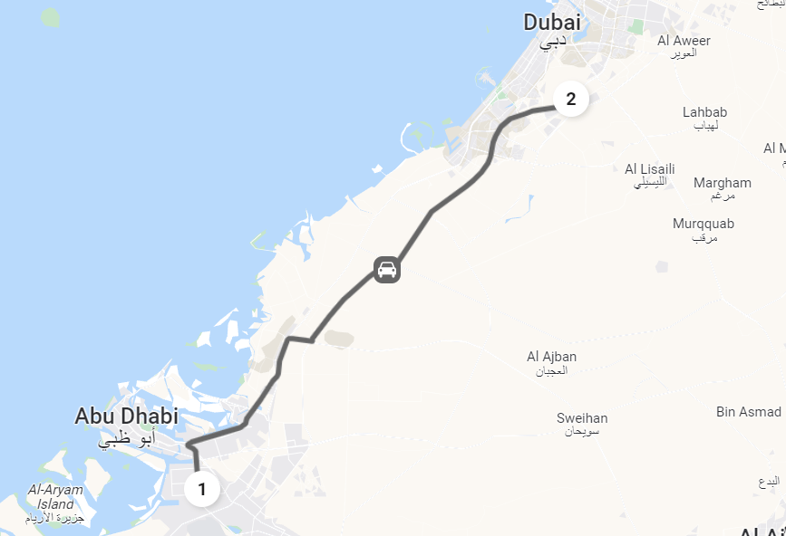Driving from Shabiya to Dubai (Flexible Option)