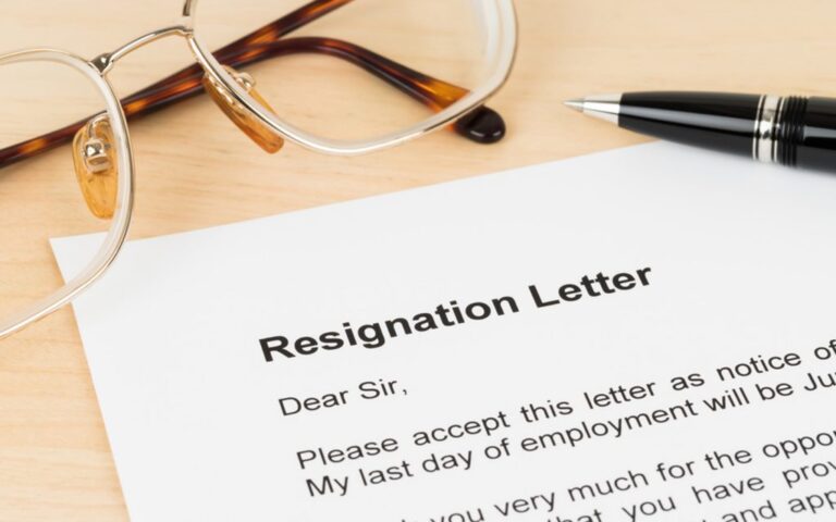 resignation letter sample uae