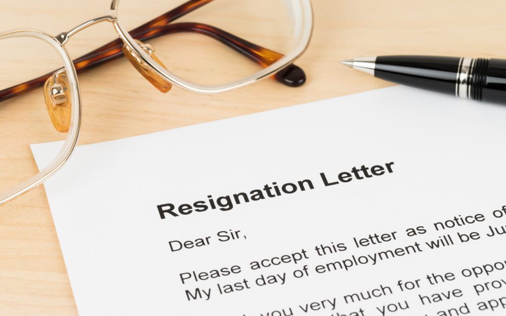 resignation letter sample uae