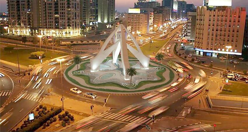 clock tower roundabout dubai
