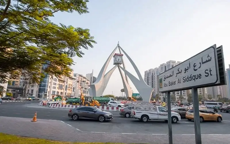Overview of Clock Tower Roundabout Dubai
